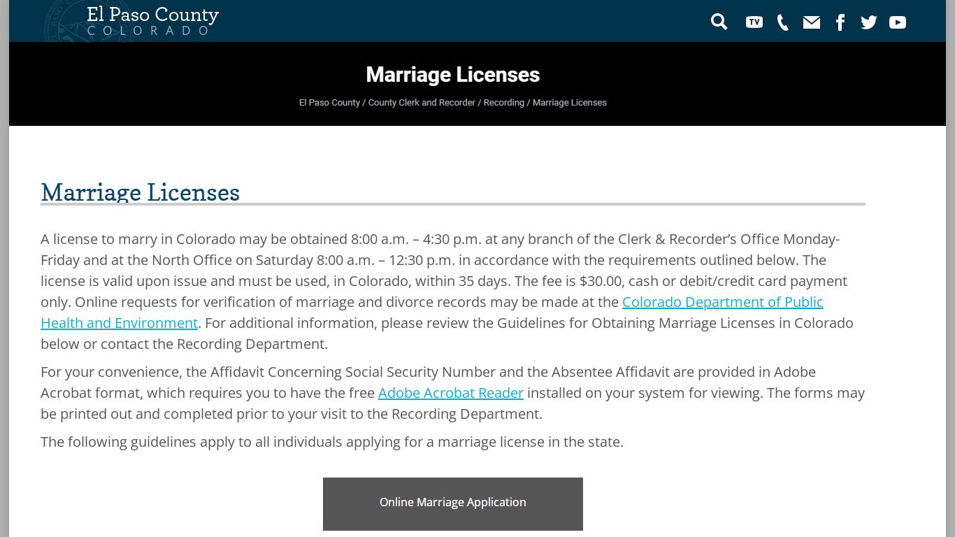 Marriage Licenses - El Paso County Clerk and Recorder