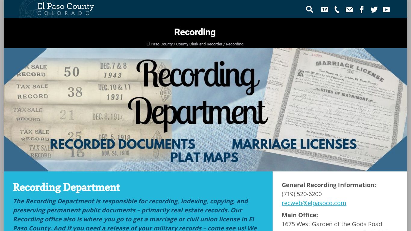 Recording - El Paso County Clerk and Recorder